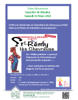 ST REMY LES CHEVREUSE -Visite Découverte – Quartier de Rhodon – Samedi 16 Mars 2024