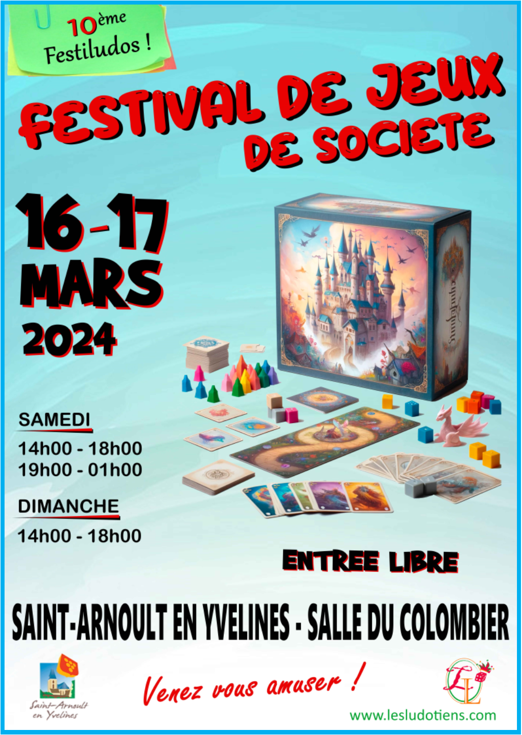 SAINT ARNOULT EN YVELINES – Festival Jeux de société – 16 et 17 mars 2024