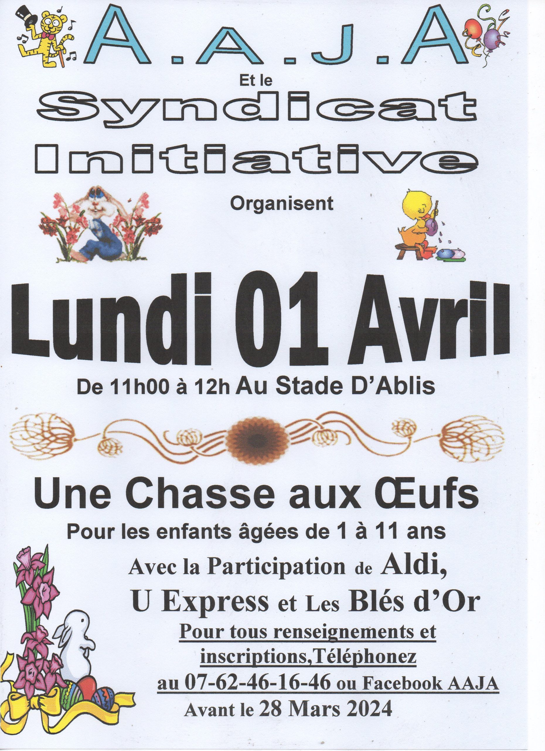 ABLIS – Chasse aux oeufs – 01 avril 2024