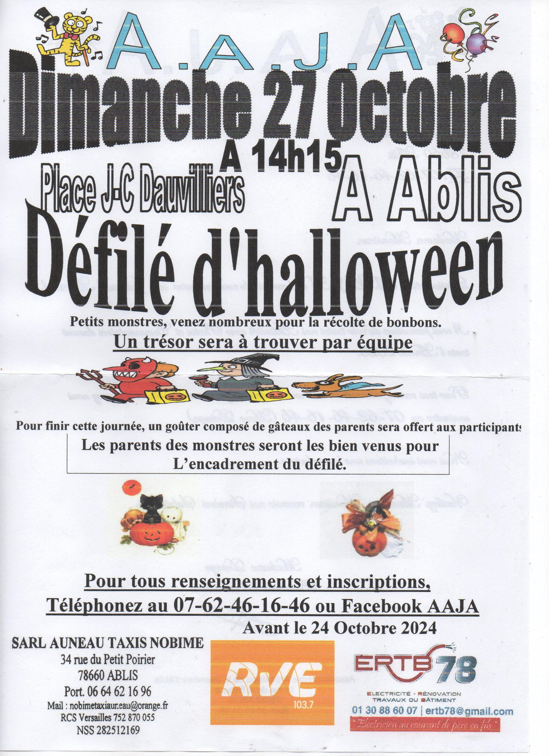 ABLIS – Défilé d’Halloween – 27 octobre