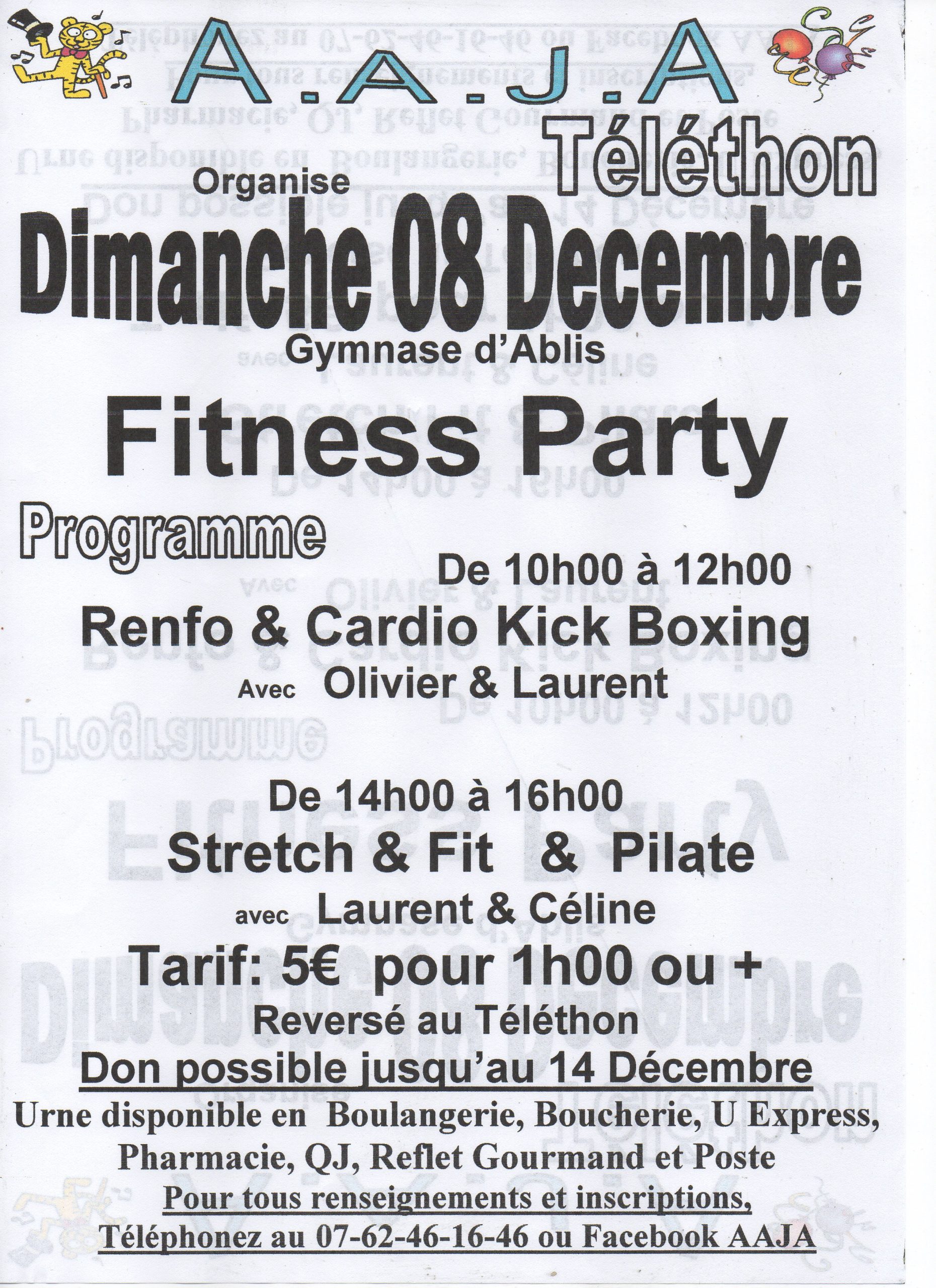 ABLIS – Fitness Party au profit du Telethon – 08 décembre