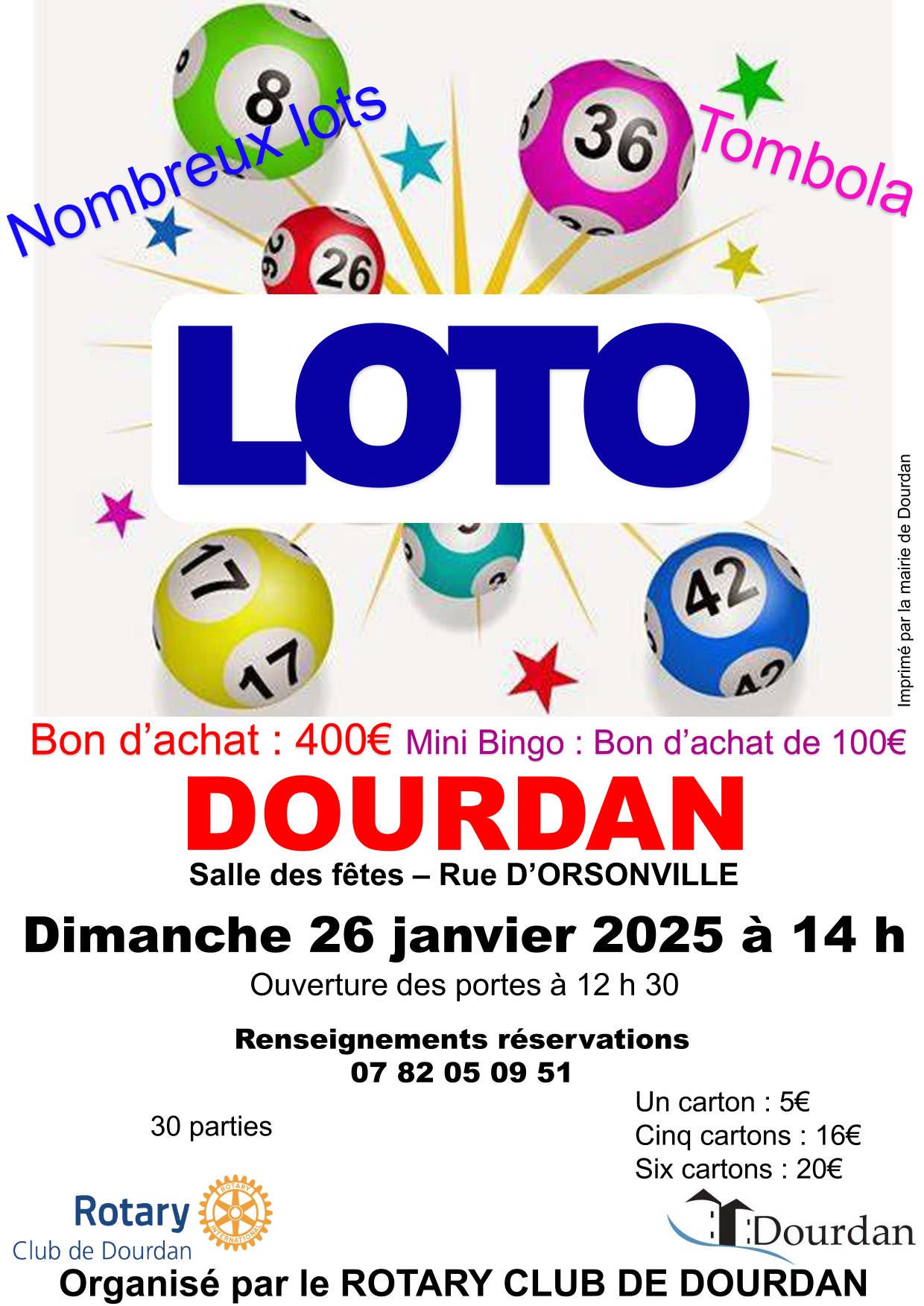 DOURDAN – Loto – 26 janvier