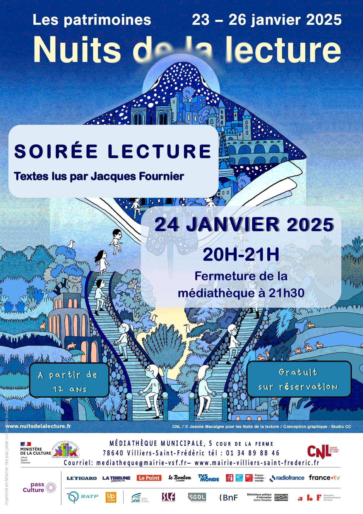 VILLIERS SAINT FREDERIC – Nuits de la lecture – 23 au 26 janvier