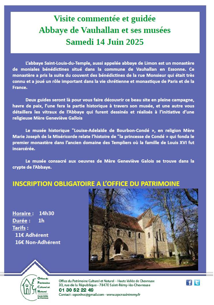 VAUHALLAN – Visite abbaye – 14 juin